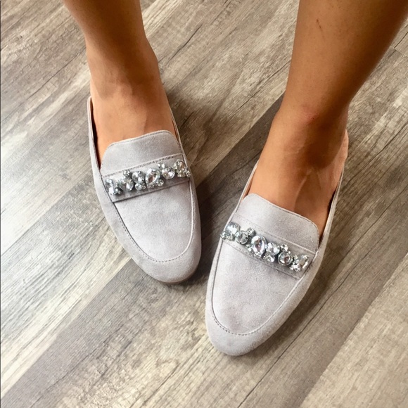 ‘Hannah’Gray Rhinestone SlipOn Loafer - Picture 3 of 3